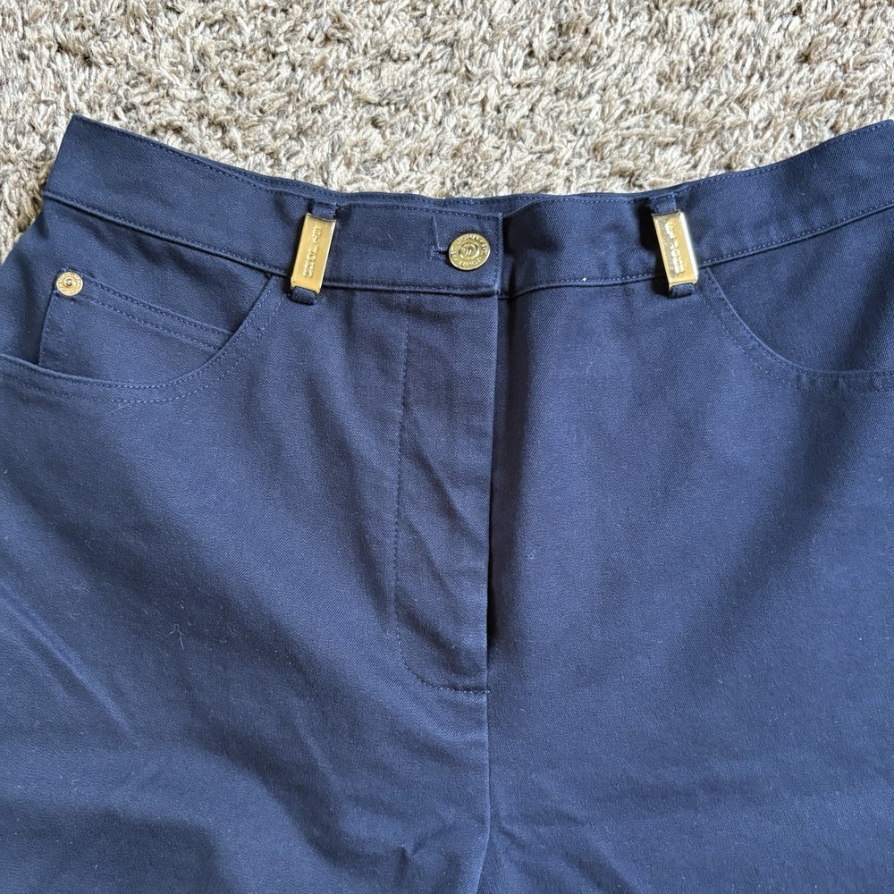 St. John Sport Navy Blue Straight Leg Trousers Size 6 - Picture 2 of 6